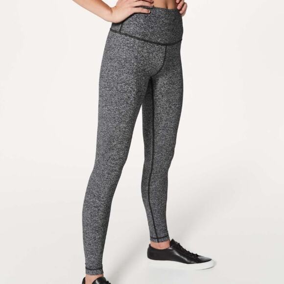 Lululemon Heathered Black 28" Wunder Under High Rise Tight Leggings 8 - Picture 10 of 10